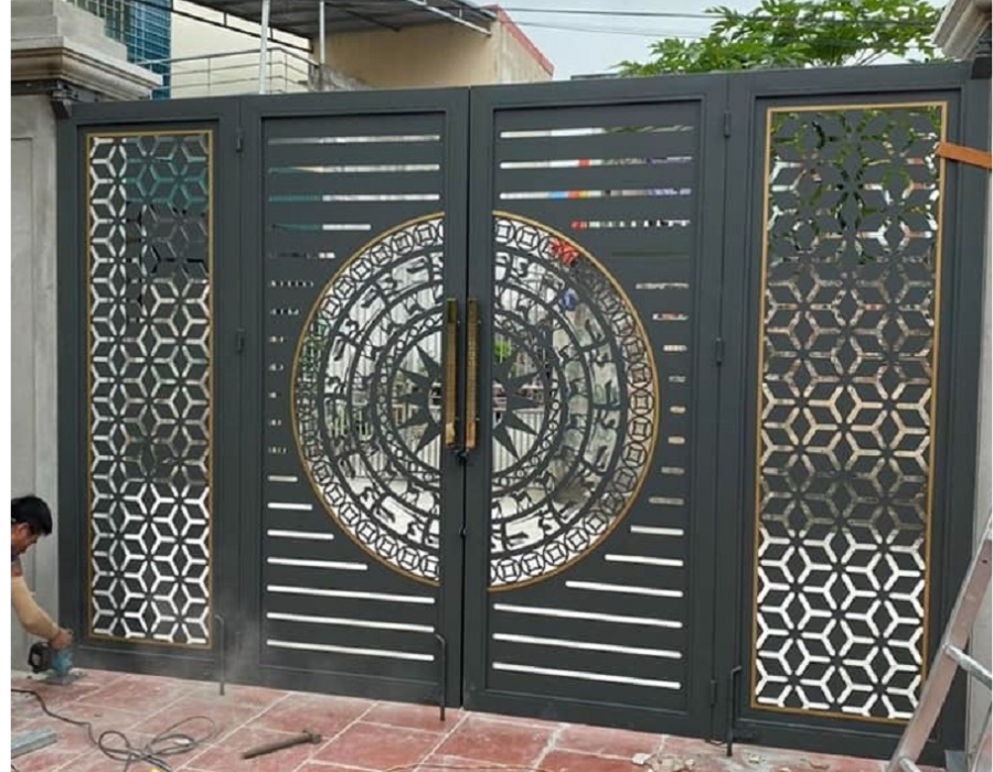 thi công cửa cổng sắt cnc 4 cánh thi công cửa cổng sắt cnc 4 cánh