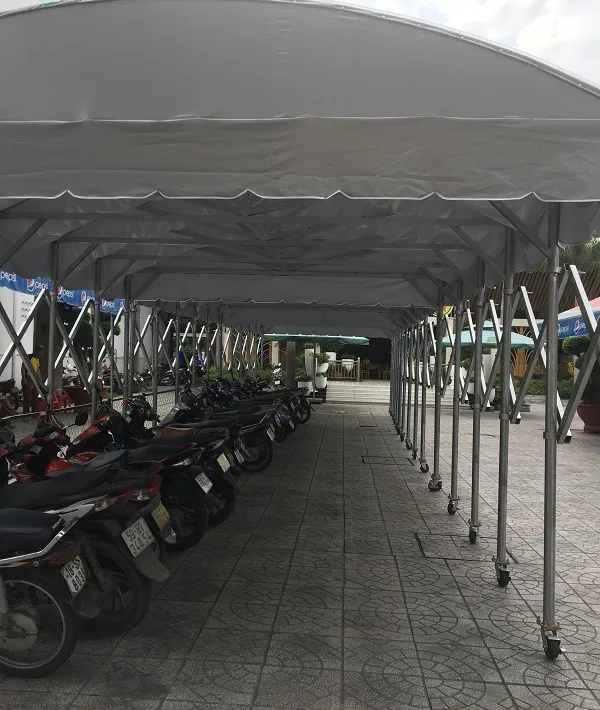 Thi công mái vòm bạt xếp di động đầy đủ kích thước Thi công mái vòm bạt xếp di động đầy đủ kích thước