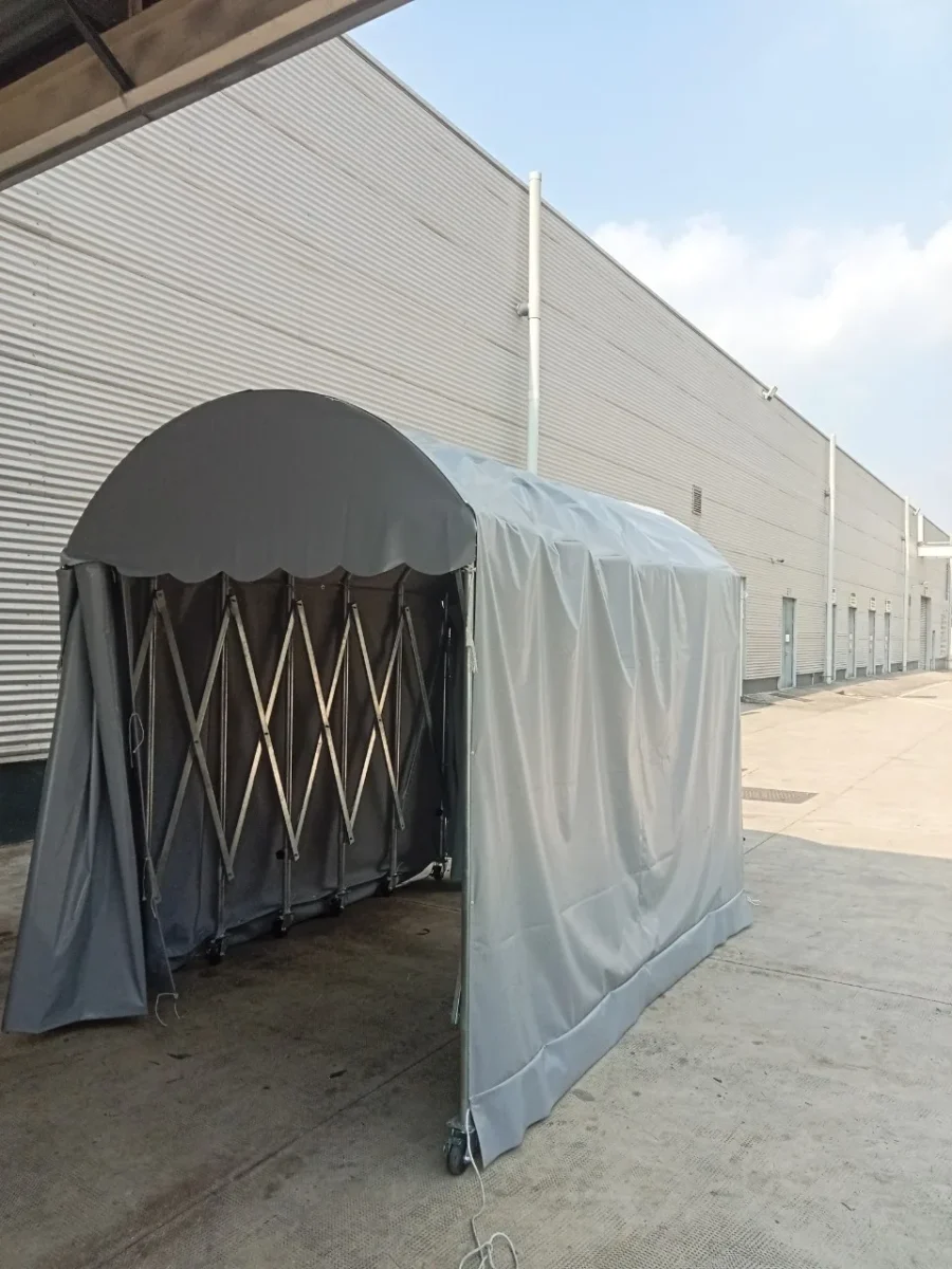 Thi công mái vòm bạt xếp di động đầy đủ kích thước