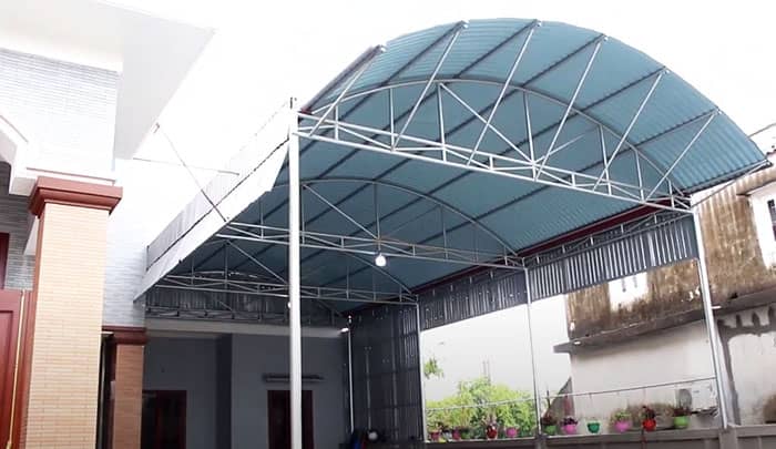 mái tôn vòm đẹp cho nhà ở tại gia lai